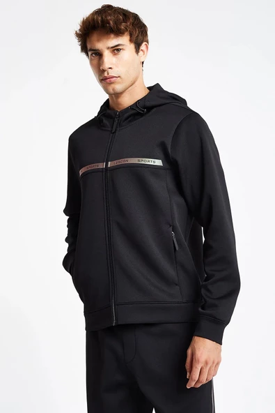 Lescon  24N-1128 Erkek Fermuarlı Kapüşonlu Sweatshirt - 4