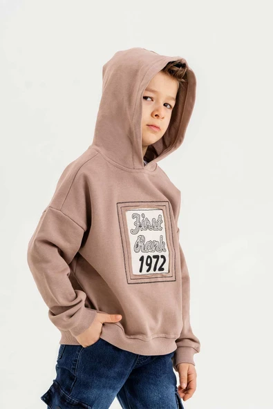 Kapüşonlu %100 Pamuk 3 İplik Erkek Çocuk Sweatshirt ürün görseli