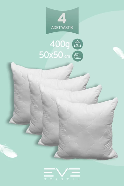 4 Adet Diamant Plus Kare Kırlent Yıkanabilir Antialerjik Silikon Elyaf Yastık 40x40cm 400 gr - 1