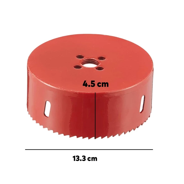 Metal Sds Plus Panç Ø 133 mm Çap 13.3 cm Delik Oyuk Açma Delme HSS Bi Metal Testeresi Adaptör Uç - 2