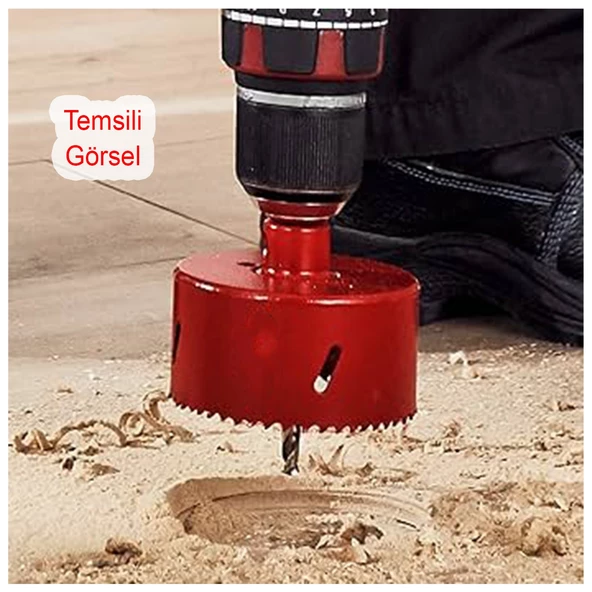 Metal Sds Plus Panç Ø 140 mm Çap 14 cm Delik Oyuk Açma Delme HSS Bi Metal Testeresi Adaptör Uç - 3
