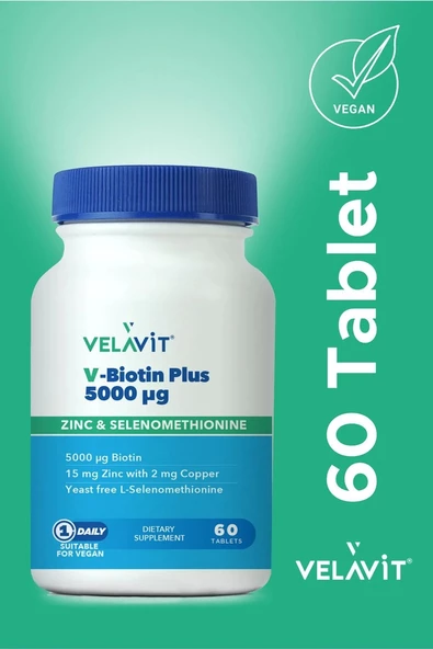Velavit V-Biotin Plus 5000 mcg 60 Tablet