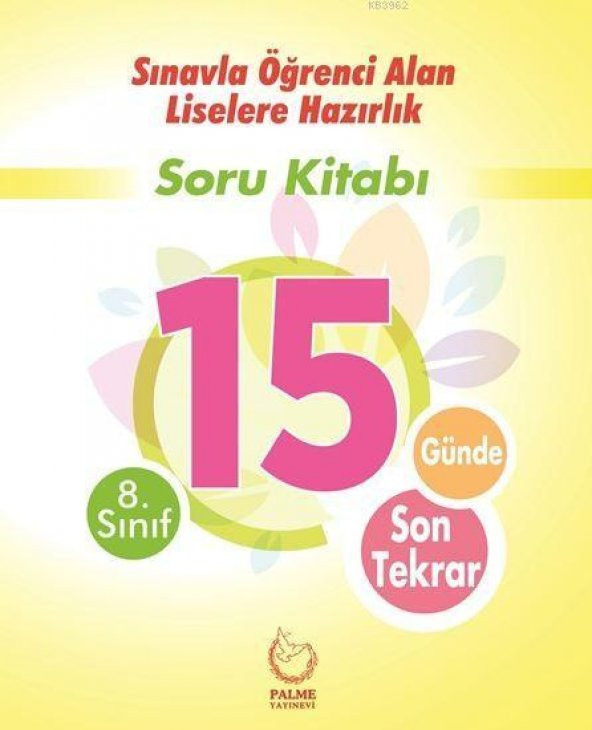 8.sınıf Lgs 15 Günde Son Tekrar Soru Kitabı Palme Yayınevi