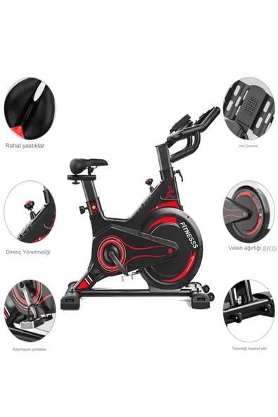 PB-02 Manyetik Kondisyon  Bisikleti Spor Koşu Egzersiz Bisikleti Spin Bike Dikey Ev Bisikleti - 2