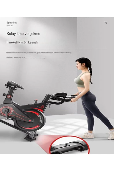 PB-02 Manyetik Kondisyon  Bisikleti Spor Koşu Egzersiz Bisikleti Spin Bike Dikey Ev Bisikleti - 6
