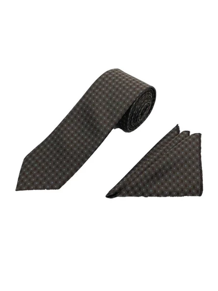 Brianze Desenli 3'lü Kravat Ve Mendil Set - Resim 4