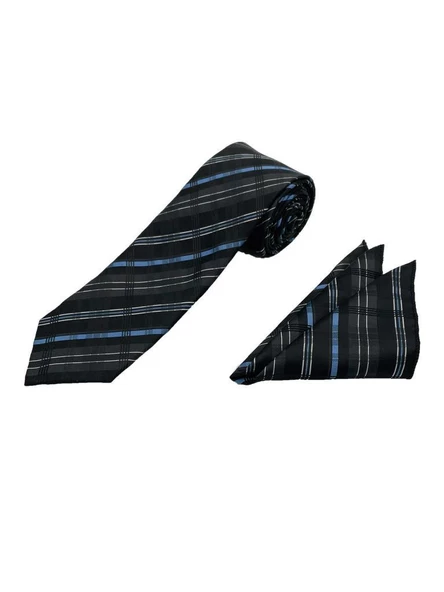 Brianze Desenli 3'lü Kravat Ve Mendil Set - Resim 3