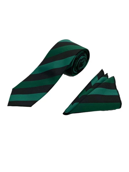 Brianze Desenli 3'lü Kravat Ve Mendil Set - Resim 2