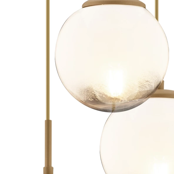 Apliqa Mirsad 5Li Yuvarlak Eskitme Tekli Retro Modern Sarkıt Avize - Resim 3