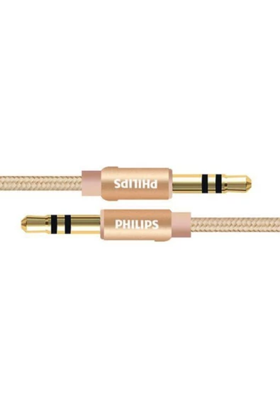 Philips  Swa5010c 3.5mm Örgülü Aux Ses Kablosu Gold - Resim 3