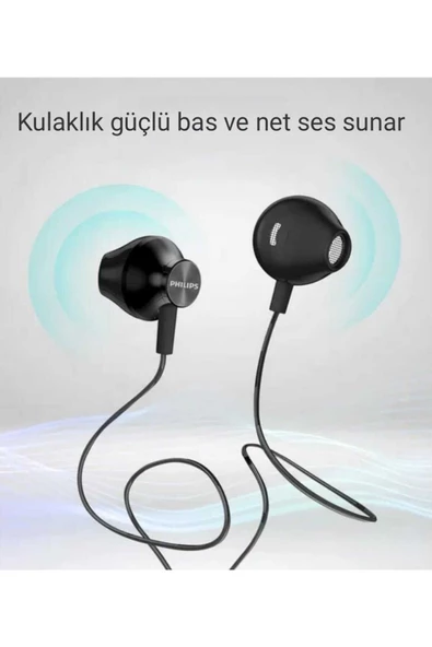 Philips  TAUE101BK Kablolu Kulak İçi Mikrofonlu Kulaklık (3,5mm jack) (Ramwhite Türkiye Garantili) Siyah - 3