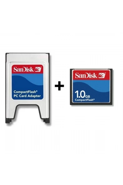 ducki  Sandisk PCMCIA-CF Compact Flash Adaptör + 1GB Compact Flash Kart