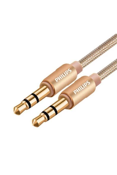 Philips  Swa5010c 3.5mm Örgülü Aux Ses Kablosu Gold - Resim 2