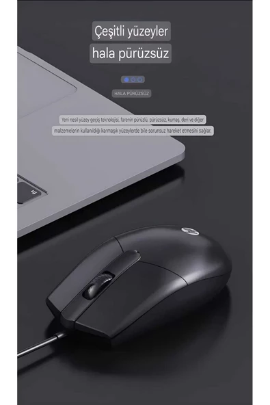 HP  M260 1200 Dpı Usb Kablolu Optik Oyuncu Mouse Siyah (Ramwhite Türkiye Garantili) - 4