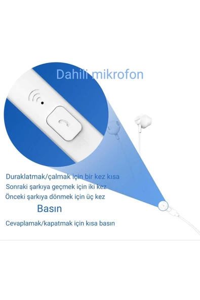 Philips  TAUE101WT Kablolu Kulak İçi Mikrofonlu Kulaklık (3,5mm jack) (Ramwhite Türkiye Garantili) Beyaz - 4
