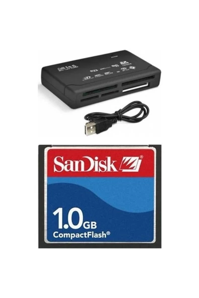 evotech  Sandisk 1 GB Compact Flash Hafıza Kartı - USB 2.0 Cf Kart Okuyucu