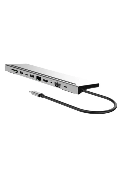 evotech  12 In 1 Usb C Hub Tipi C Adaptörü 4k Hdmı Vga Rj45 Lan Ethernet Sd/tf Hub 3.5mm Et-t12