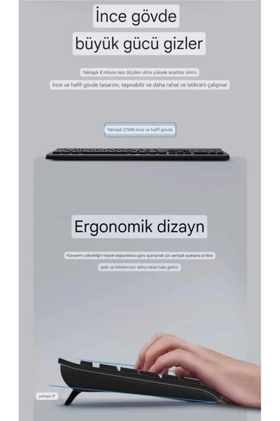 HP  KM100 Kablolu Türkçe Q Klavye & Mouse Set Siyah (Ramwhite Türkiye Garantili) - 7