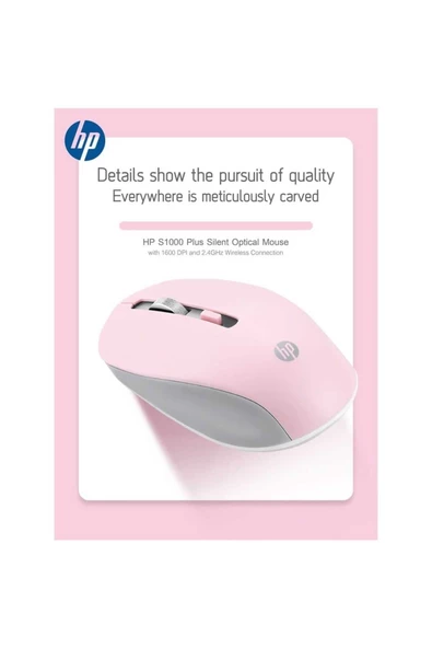 HP  S1000 PLUS Kablosuz Sessiz Mouse Pembe - 6