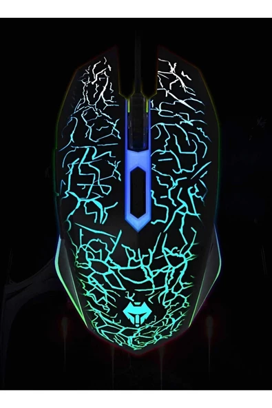 Lennox  A1 2400dpı Kablolu Rainbow Aydınlatmalı Gaming Oyuncu Mouse Siyah(ÖRGÜ KABLO,OPTİK, GARANTİLİ) - 2