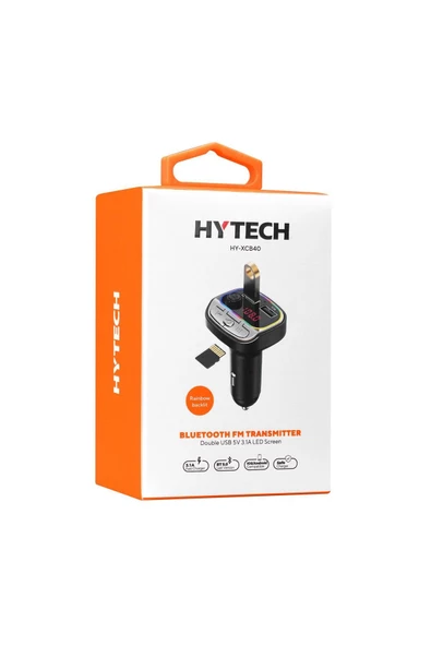Hytech Hy-xcb40 Çift Usb 5v 3.1a Rainbow Işıklı Led Ekran Tf Kartlı V5.0 Bluetooth Fm Transmitter - 4