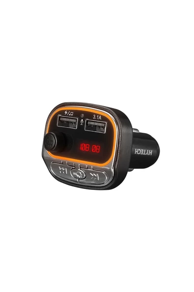 Hytech Hy-xcb40 Çift Usb 5v 3.1a Rainbow Işıklı Led Ekran Tf Kartlı V5.0 Bluetooth Fm Transmitter - 2