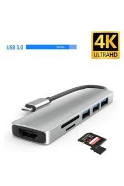 evotech  Aırsky Hc-13c Type-c To 2* Usb 3.0 Sd Tf 4k Hd 1080p Hdmı Pd Kart Okuyucu Çevirici Hub