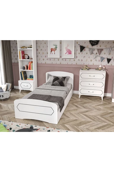 KZNMOB HOME Hayal  Modern Genç Odası Takımı Beyaz - 4 Parçalı Ve Tamamı 1. Kalite Mdf - 2
