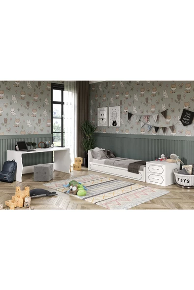 KZNMOB HOME Hayal Modern Büyüyen Beşik Beyaz - Tamamı 1. Kalite Mdf - 4