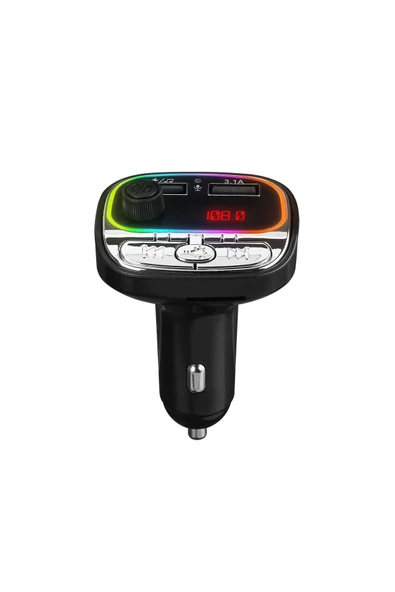 Hytech  Hy-xcb40 Çift Usb 5v 3.1a Rainbow Işıklı Led Ekran Tf Kartlı V5.0 Bluetooth Fm Transmitter