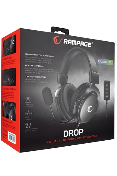 Rampage R36 Drop Siyah 7.1 Gaming Mikrofonlu Kulaklık - 5