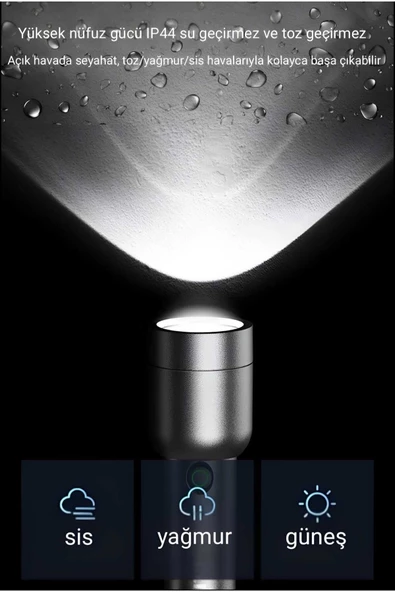 Philips  SFL1236 3W 300 Lümen Şarj Edilebilir Led El Feneri Siyah (200Mt Menzil, Ip44) (Ramwhite Garantili) - 4