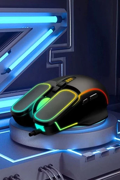 Everest Rampage  Sm-g55 X-fora Led Işıklı Gökkuşağı Aydınlatmalı 7200dpı Oyuncu Mouse (Everest Türkiye Garantili) - 4