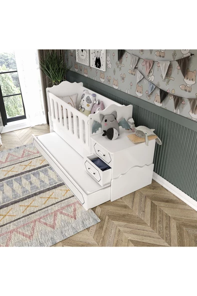 KZNMOB HOME Hayal Modern Büyüyen Beşik Beyaz - Tamamı 1. Kalite Mdf - 2
