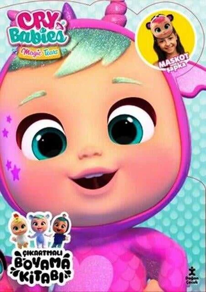 Cry Babies Magic Tears-Çıkartmalı Boyama Kitabı-Maskot Şapka