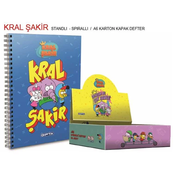 Gıpta Defter Kral Şakir Spiralli Karton Kapak A6
