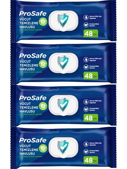 Prosafe Hasta Vücut Temizleme Havlusu 4 Paket 192 Yaprak