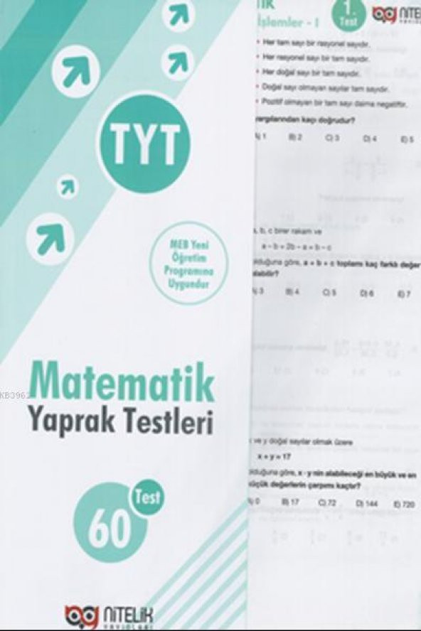 Nitelik Yayınları Yks Tyt Matematik Yaprak Test