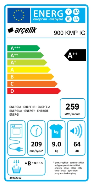 Arçelik 900 KMP I 9 Kg A++ Kurutma Makinesi - 6