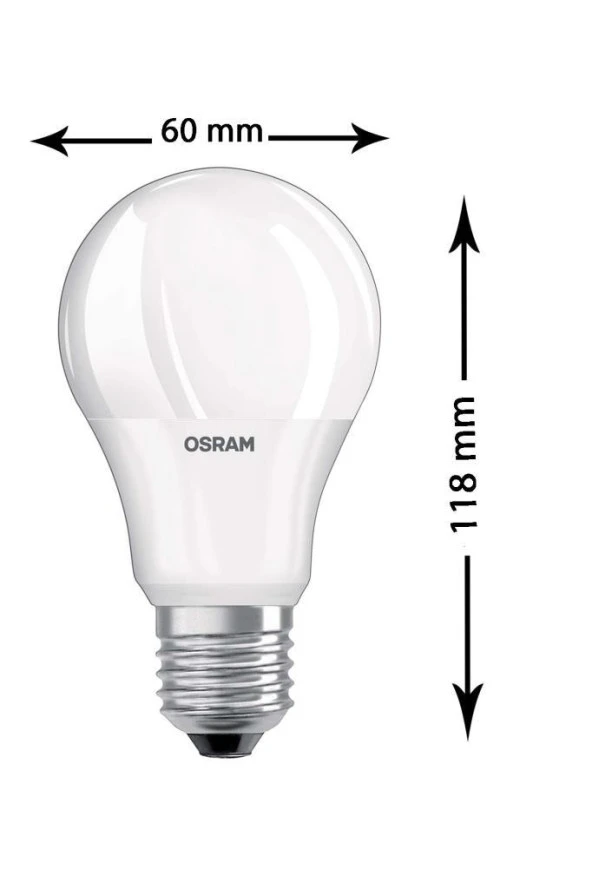 Osram 10W(75W) E27 Led Ampul 2700K Sarı (2 Adet) 1055 Lümen - Resim 4
