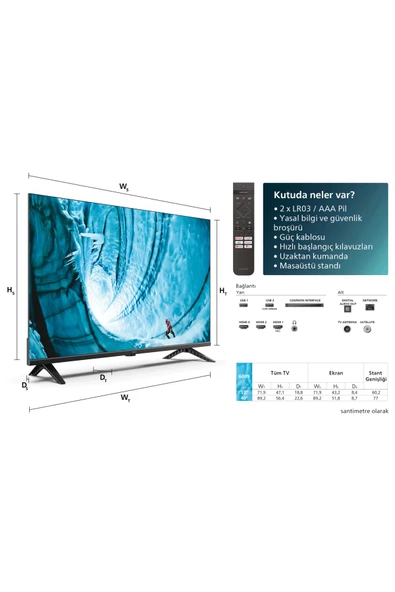 Philips 32PHS6009 HD 32"  82 Ekran Uydu Alıcılı Smart LED TV - 2
