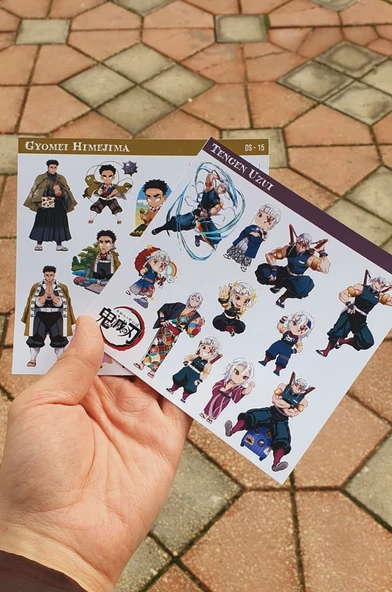 Demon Slayer Gyomei Himejima - Tengen Uzui 2 Li Set Anime Sticker Çıkartma - 8