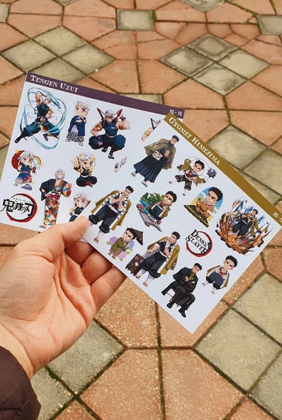 Demon Slayer Gyomei Himejima - Tengen Uzui 2 Li Set Anime Sticker Çıkartma - 7