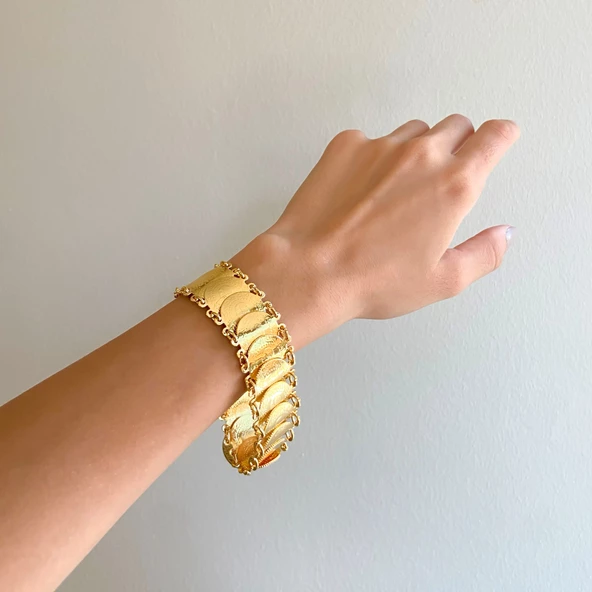 BZ Altın Kaplama 21 Çeyrekli Kadın Bileklik BLK-838 - 2