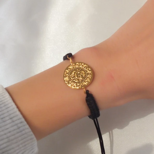 BZ Altın Kaplama İpli Yarım Altın Bileklik BLK-186 - 6