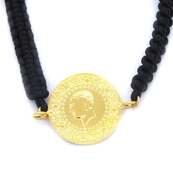 BZ Altın Kaplama İpli Yarım Altın Bileklik BLK-186 - 3