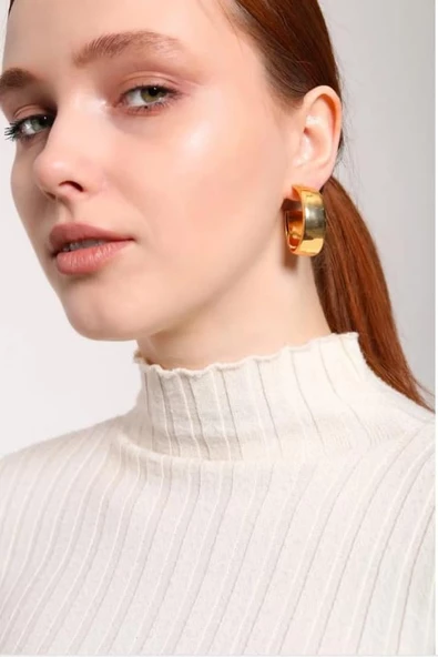 Kadın Özel Tasarım 3.5 cm Halka Küpe ZYN19 ürün görseli