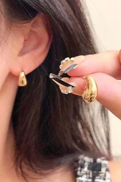 Kadın Özel Tasarım Mini Su Damlası Model Küpe ZYN10 ürün görseli