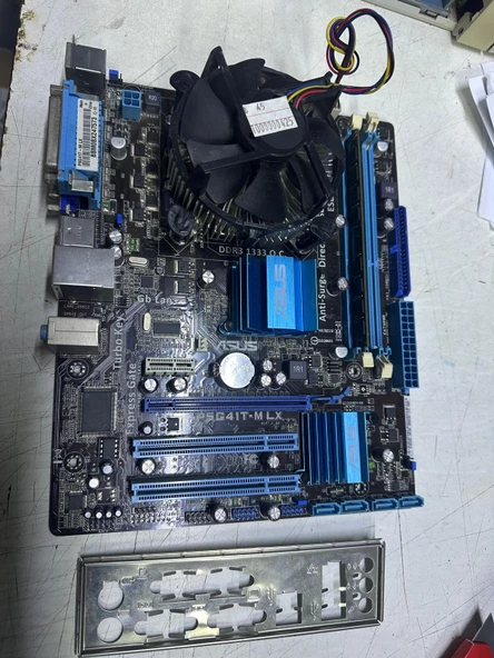 ASUS P5G41TM LX G41 DDR3 VGA+GLAN+SATA 16X  ANAKART+E7200 CPU+FAN 2.EL KULLANILMIŞ - 2