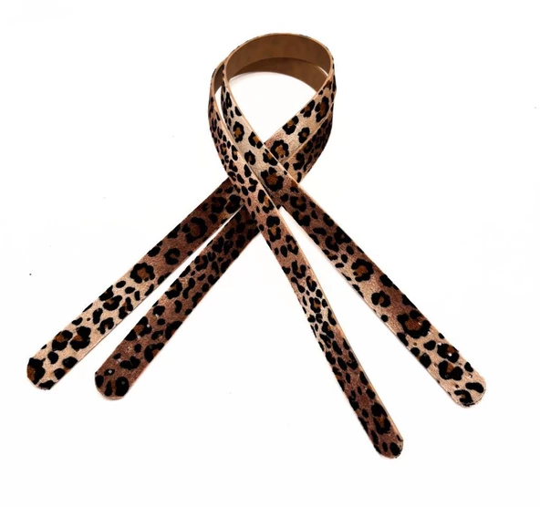 Angel Çanta Aksesuar 70x2 cm Suni Deri Leopar Renk Çift Çanta Sapı ürün görseli